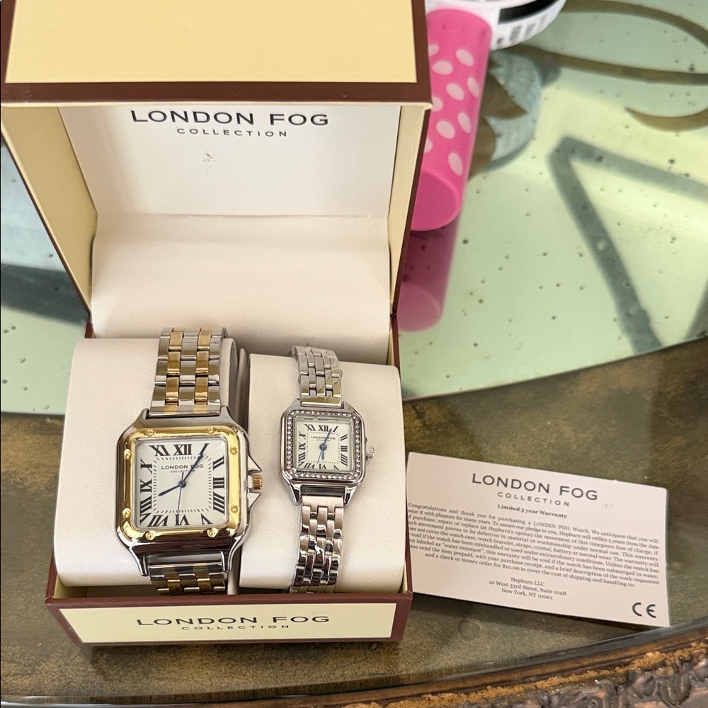 London Fog Two-Tone Watch Pair of watches new in box large and small different